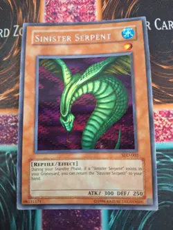 Yugioh Sinister Serpent SDD-002 Prismatic Secret Rare Unlimited Heavily Played - Image 1