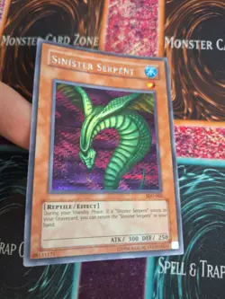 Yugioh Sinister Serpent SDD-002 Prismatic Secret Rare Unlimited Heavily Played - Image 2