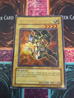 Yugioh Elemental HERO Sparkman YSD-ENS01 Ultra Rare Limited Moderately Played - Image 1