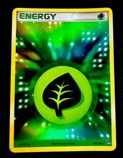 Grass Energy #103/108 MP Pokemon Power Keepers Rare Pokemon Card - Image 1
