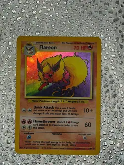 Pokemon TCG Flareon Holo Rare Misprint missing Jungle Set Symbol Heavily Played - Image 1