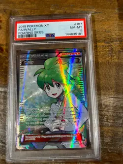 POKEMON 2015 XY Roaring Skies Full Art Trainer WALLY #107 PSA 8 RARE - Image 1