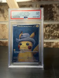 PSA 9 PIKACHU WITH GREY FELT HAT 2023 POKEMON SVP POKEMON X VAN GOGH #085 *MINT* - Image 1