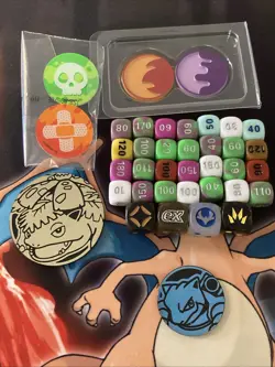 Pokemon TCG Playing Dice & Damage Counter Tokens, Condition Counters Lot VALUE! - Image 1