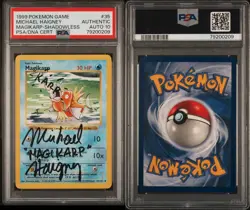 PSA Auto 10 Signed Micheal Haigney Pokemon Magikarp Base Set Shadowless WOTC - Image 1