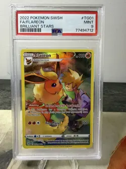 Pokemon Flareon TG01/TG30 Swsh09: Brilliant Stars Holo PSA 9 - Image 1
