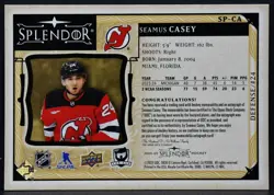 24-25 UD The Cup Splendor RCs Seamus Casey SP-CA Devils RC Auto 14/36 Patch 9218 - Image 2