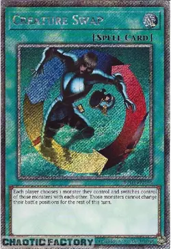 YUGIOH RA03-EN120 Creature Swap Platinum Secret Rare 1st Edition NM - Image 1