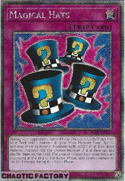 YUGIOH RA03-EN107 Magical Hats Platinum Secret Rare 1st Edition NM - Image 1