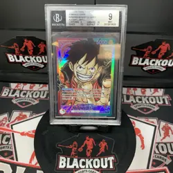 2022 One Piece MONKEY D LUFFY Pre-Errata Alt Art OP01 -003 Romance Dawn BGS 9 - Image 1