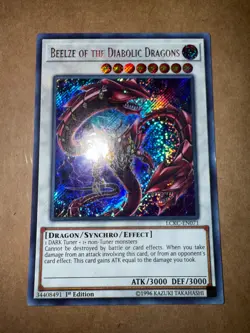 Yugioh Beelze Of The Diabolic Dragons LCKC-EN071 Secret Rare 1st Edition LP - Image 1