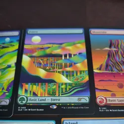 MTG Secret Lair Strange Sands Island Mountain Swamp Plains Forest NonFoil 5 Card - Image 5