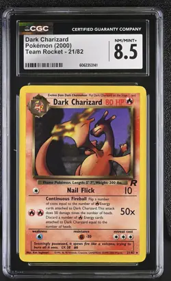 CGC 8.5 Dark Charizard 2000 Team Rocket 21/82 Pokemon Card psa - Image 1