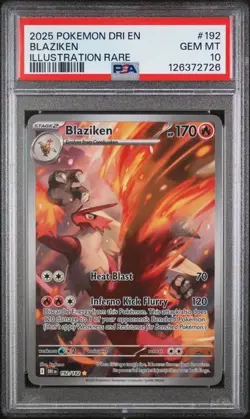 2025 POKEMON DESTINED RIVALS EN BLAZIKEN ILLUSTRATION RARE #192 💎 PSA 10 - Image 1