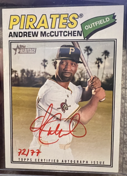 2026 Topps Heritage Andrew McCutchen Real One Autograph Red Ink /77 - Image 1