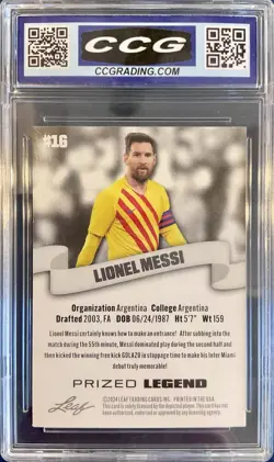 Lionel Messi 2024 Leaf Prized Legend CCG 10 GEM MINT Argentina GOAT 🔥🔥🔥 - Image 2