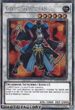 YUGIOH RA03-EN202 Goyo Guardian Platinum Secret Rare 1st Edition NM - Image 1
