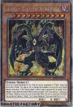 YUGIOH RA03-EN190 Yubel - Terror Incarnate Platinum Secret Rare 1st Edition NM - Image 1