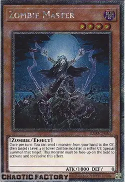 YUGIOH RA03-EN185 Zombie Master Platinum Secret Rare 1st Edition NM - Image 1