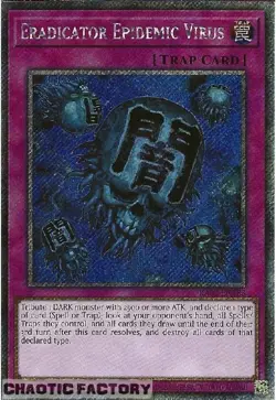 YUGIOH RA03-EN183 Eradicator Epidemic Virus Platinum Secret Rare 1st Edition NM - Image 1