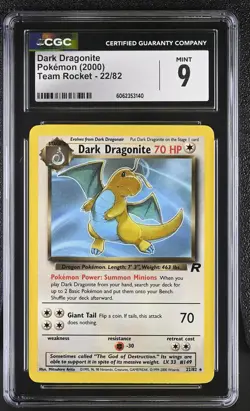 CGC 9 Dark Dragonite 2000 Team Rocket 22/82 Pokemon Card psa - Image 1