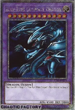 YUGIOH RA03-EN178 Blue-Eyes Ultimate Dragon Platinum Secret Rare 1st Edition NM - Image 1