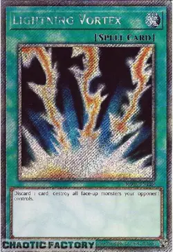 YUGIOH RA03-EN148 Lightning Vortex Platinum Secret Rare 1st Edition NM - Image 1