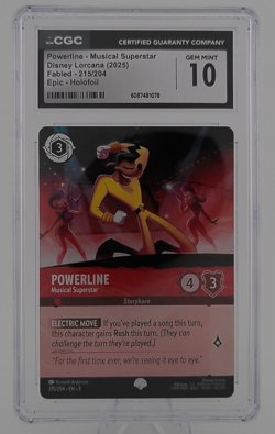 Powerline 215/204 Fabled Epic Holofoil 2025 Lorcana CGC 10 Gem Mint - Disney - Image 1