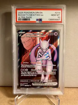 ROCKET’S MEWTWO EX 213/182 Ultra Rare Destined Rivals 2025 PSA 10 GEM MINT - Image 1