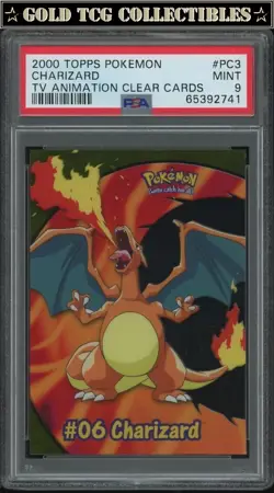 PSA 9 ⭐ Pokemon Charizard PC3 Clear Card 2000 Topps TV Animation Graded Card - Image 1