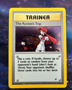 The Rocket's Trap - 19/132 Holo Rare Unlimited Edition DMG, English Pokemon Card - Image 1