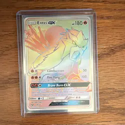 Pokemon Entei GX Shining Legends Secret Rare Full Art Holo 74/73 English Card - Image 1