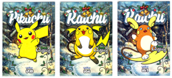 PIKACHU & RAICHU , ALOLAN RAICHU - Star Holo - Prisma Christmas Cards - Pokemon - Image 1