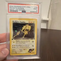 2000 Pokemon Gym Challenge Rocket's Zapdos Holo 15/132 PSA 9 Mint - Image 1