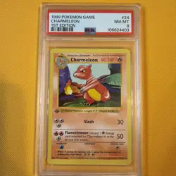 1999 POKEMON BASE SET 1ST EDITION #24 CHARMELEON PSA 8, 9 Digit Cert - Image 1