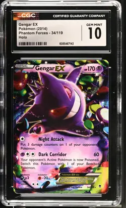 CGC 10 GEM MINT Gengar EX 2014 Phantom Forces 34/119 Holo Pokemon Card - Image 1