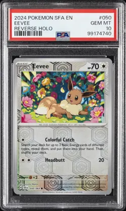 2024 POKEMON SFA EN-SHROUDED FABLE REVERSE HOLO #050 EEVEE PSA 10 - Image 1