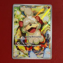 Pokemon Hisuian Growlithe 181/167 Sv06 Illustration Rare Holo Basic GIDORA 2024 - Image 1