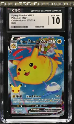 CGC 10 ⭐ Sequential Flying Surfing Pikachu VMAX 25th Anniversary Celebrations - Image 2