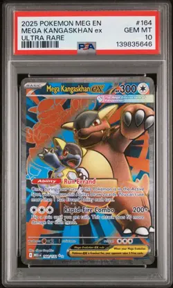 2025 Pokemon MEGA EN Ultra Rare #164 Mega Kangaskhan ex Gem Mint PSA 10 - Image 1