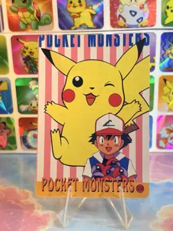 Pokemon Pikachu Vintage Pocket Monsters Vending HOLO Prism Sticker 1998 Nintendo - Image 5