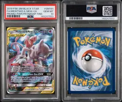 2019 POKEMON SM BLACK STAR PROMO #SM191 FULL ART/MEWTWO & MEW GX PSA 10 - Image 3