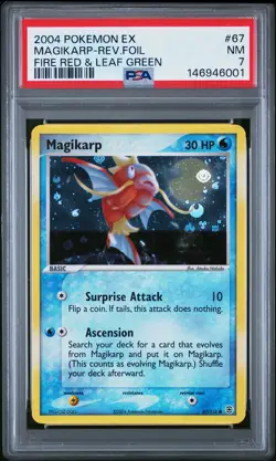 2004 POKEMON EX FIRE RED & LEAF GREEN #67 MAGIKARP-REVERSE FOIL PSA 7 - Image 1