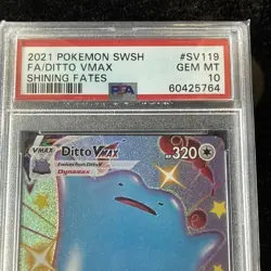 2021 POKEMON SWORD & SHIELD SHINING FATES SV119 DITTO VMAX PSA 10 - Image 3