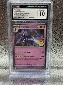 Pokemon Ceruledge CGC 10 Promo SV: Paldean Fates Rare Holo 040/091 Pokemon Day - Image 1
