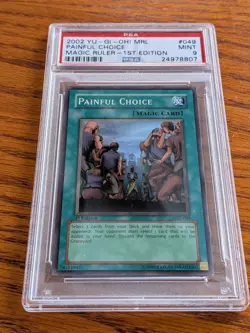 2002 Yu-Gi-Oh! Painful Choice Magic Ruler MRL 1st Edition Super Rare PSA 9 MINT - Image 1