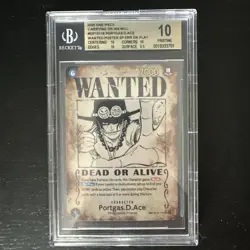 Portgas.D.Ace (SP) OP13 *ERROR* Wanted Poster One Piece English BGS 10 PRISTINE - Image 1