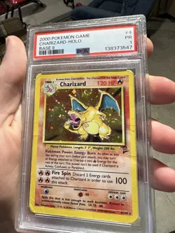 SWIRL PSA 1 2000 Base Set 2 II Charizard 4/130 Holo Foil Rare WOTC Pokemon - Image 3