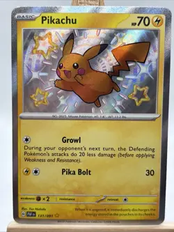 Pikachu 131/091 Holo Shiny Rare SV Paldean Fates 2024 Pokemon PAF Near Mint NM - Image 1