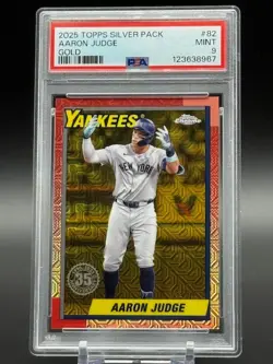 AARON JUDGE 2025 Topps CHROME Silver Pack GOLD #'D 25/50 MINT PSA 9 - Image 1